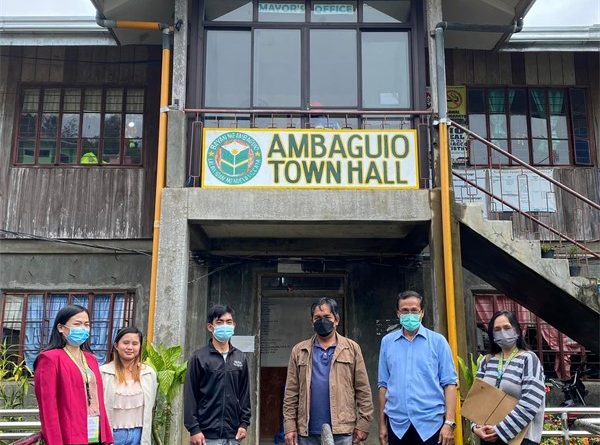 PAIAD staff with officials of the Municipal Government of Ambaguio led by their mayor (brown jacket).